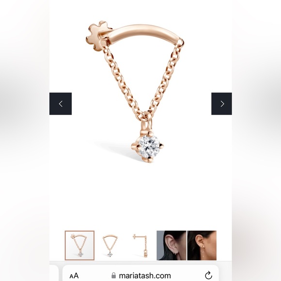 Maria Tash Jewelry - SOLD!! Maria Tash Prong Set Diamond Drape Threaded Stud Earring